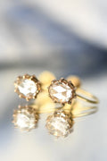 Huge Victorian Rose Cut Diamond Earrings 1800s