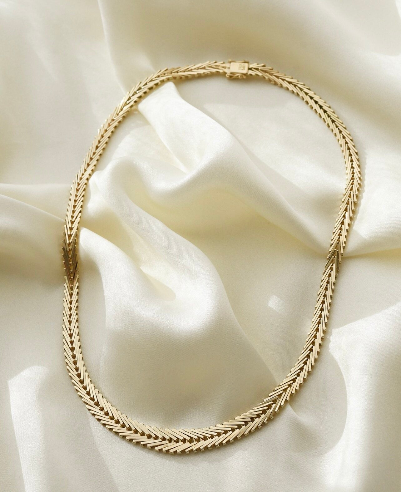 Amazing Geneva Link Necklace Vintage by Torben Andersen 14K Gold 1960s
