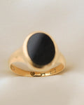 Sizeable 9.65 US Antique Black Onyx Signet Ring 18K Gold 1900