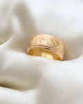 Soft Brushed 7.6 Grams Engraved Heavy Band 18K Gold 1948