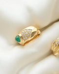 The Most Special Luxurious Danish Vintage Emerald x Diamonds Heart Ring 18K