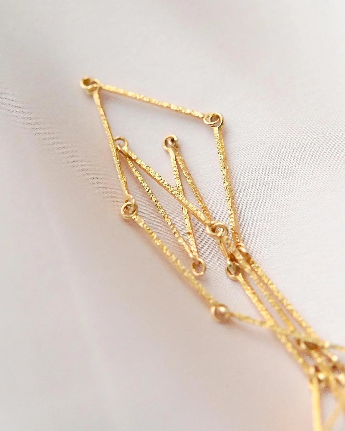 Stunning Finnish Vintage Bar Link Nekclace 14 Gold Mid 1900s