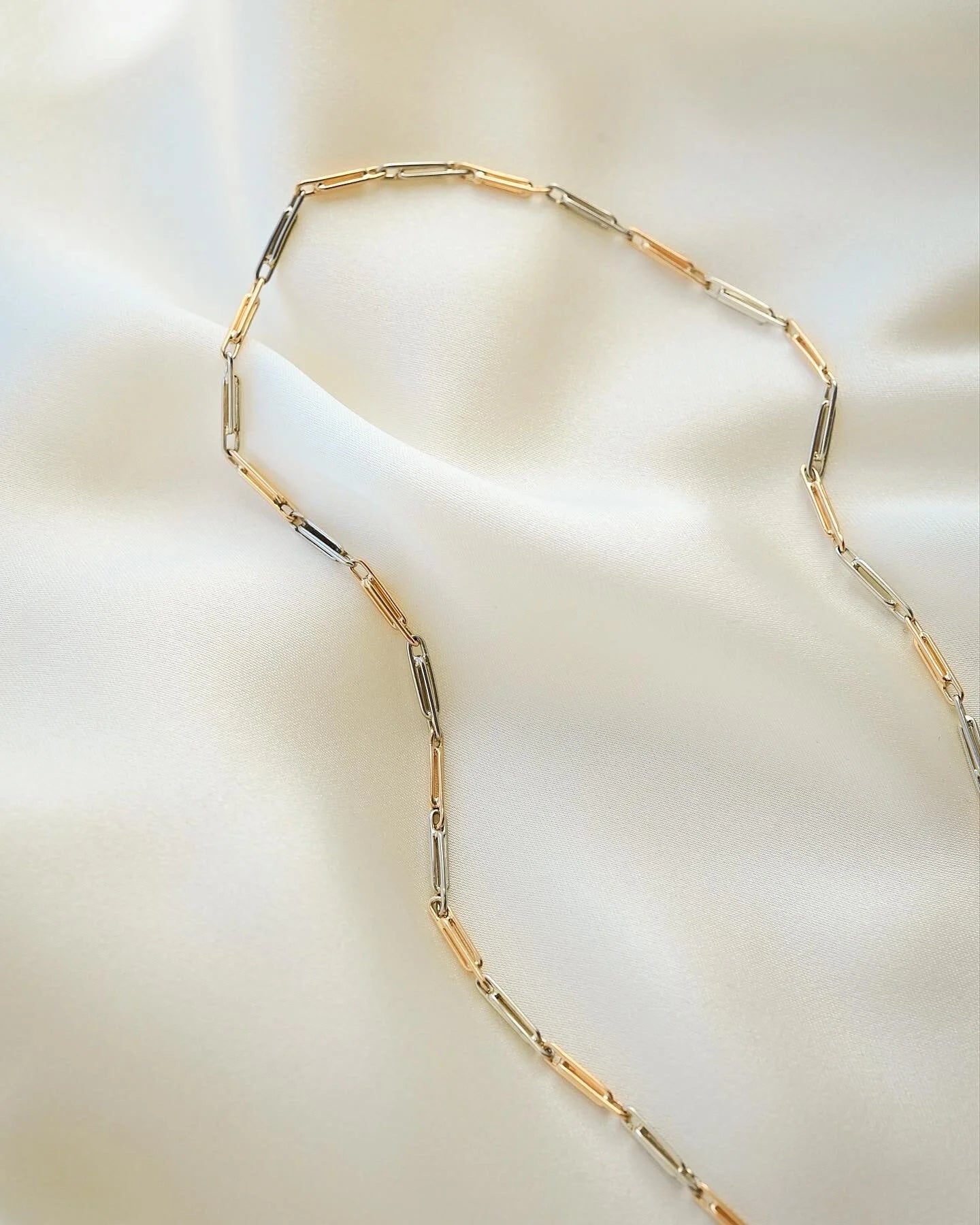 Amazing Two Toned Antique Watch Chain Choker 18K Gold 1940s