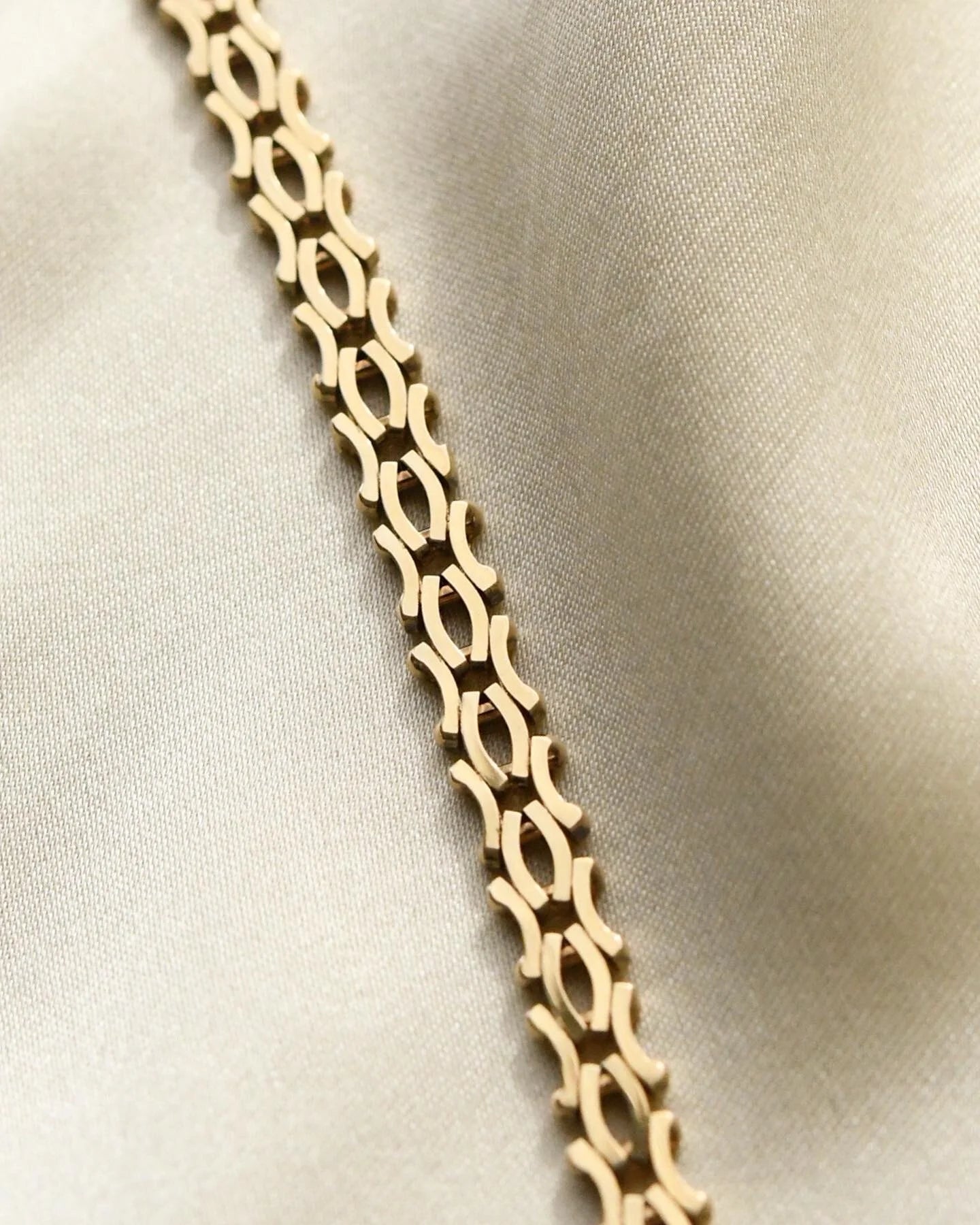 Vintage Fancy Link Chain 14K Gold 1960s