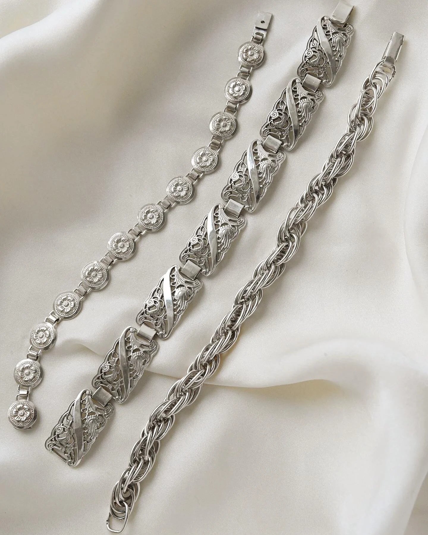Three Scandinavian Sterling Bracelets Selling Separately