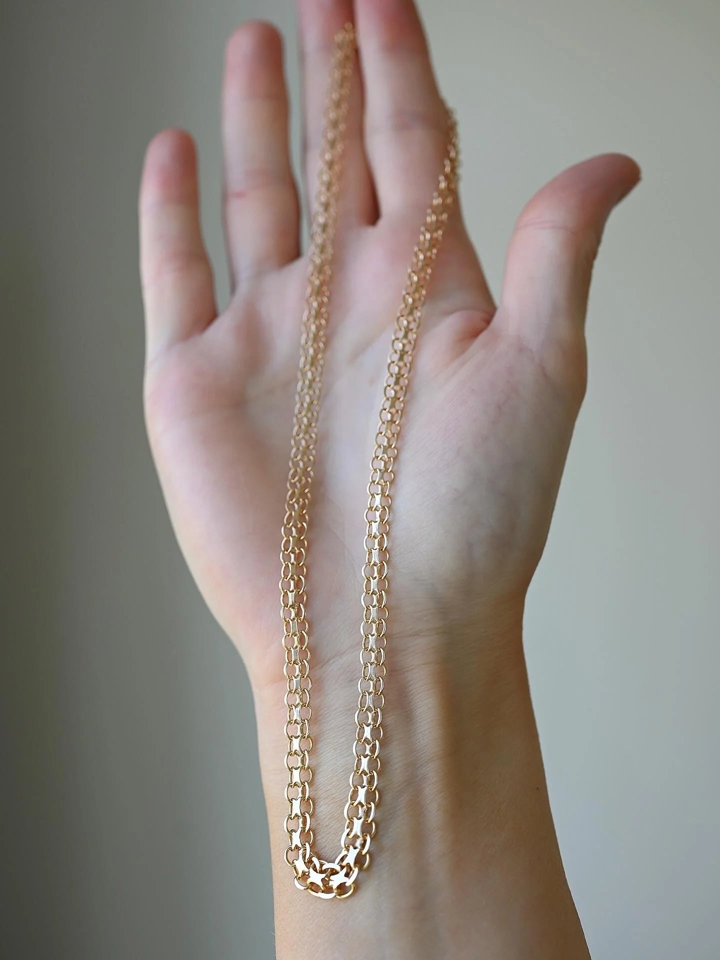 Gorg Vintage Star Link Necklace 18K Gold 1970s