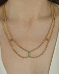 Masterly Natural Emerald Necklace 18K Gold
