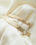 Sublime Wide Brick Link Bracelet 14K Gold