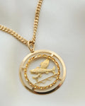 BIG Zodiac Sign Pendant Pisces 18K Gold