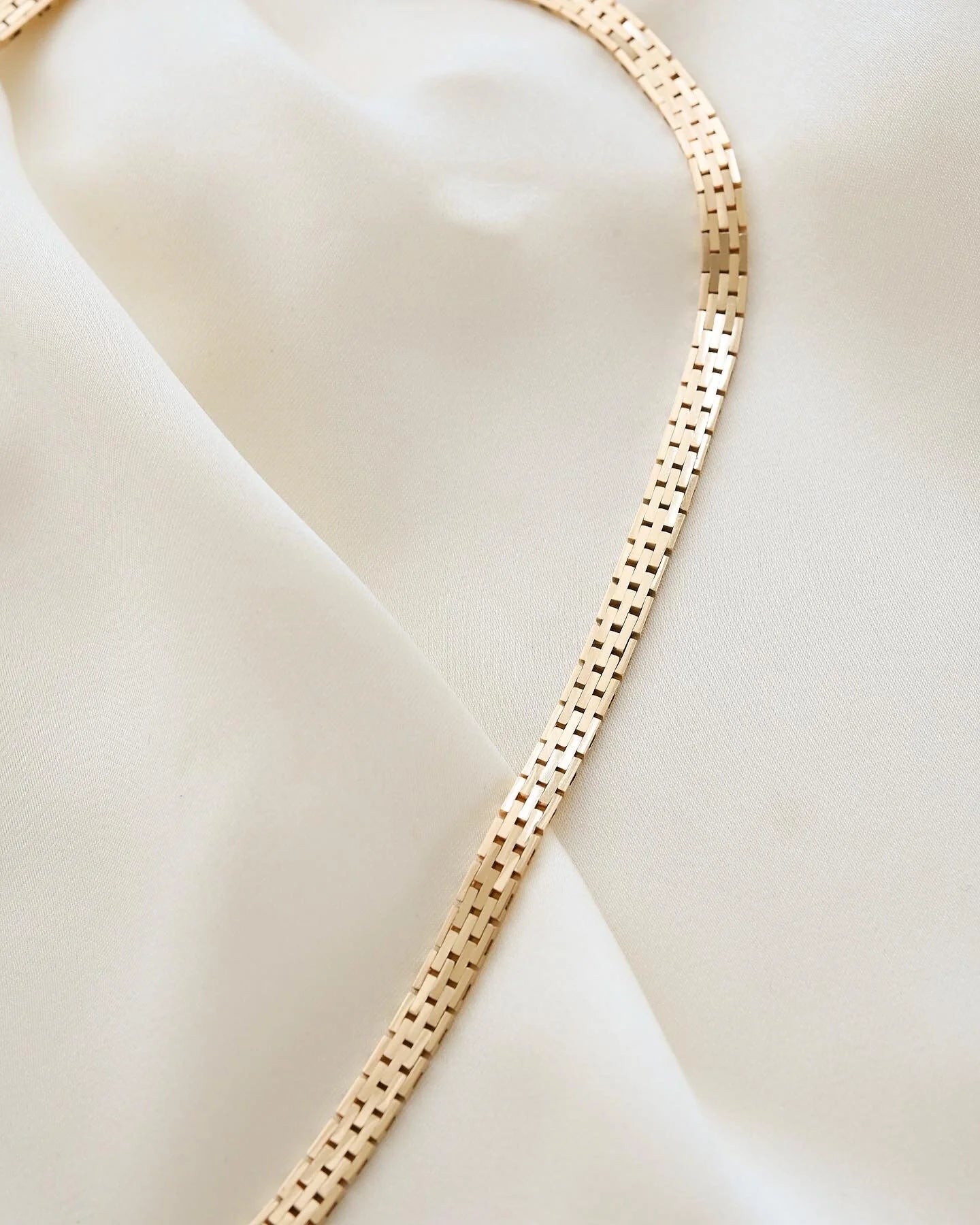 Gorg Mid Size Brick Link Chain 14K Gold 1960s