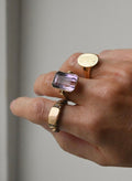 Amazing Heavy  Antique Lavender Amethyst Ring 18K Solid Gold 1936