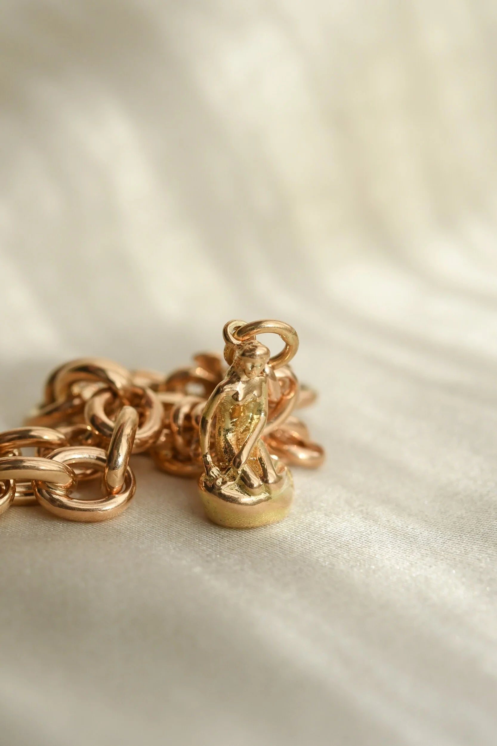 The Little Mermaid Sizeable Anchor Bracelet 14K Rose Toned Gold 1960s