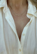 Amazing Radiant 18K Gold Bismarck Link Necklace in Gorg Color
