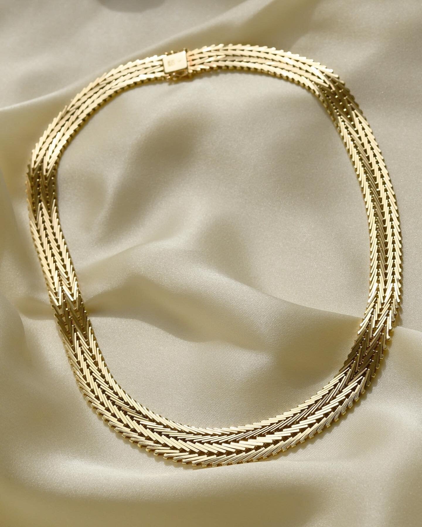 Sublime Double Row Geneva Chain 14K Gold 1960s