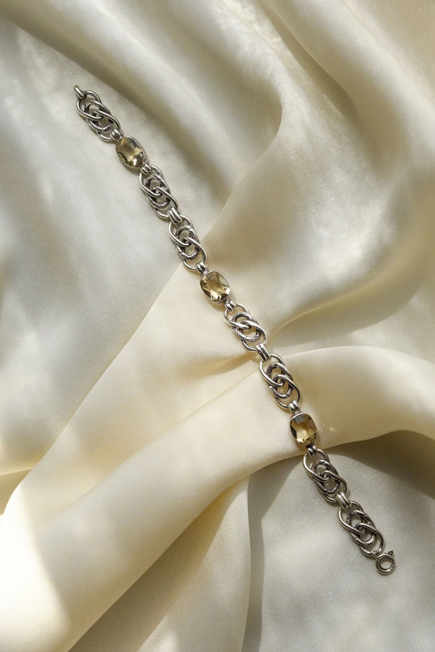 Shipping included! Beautiful Antique Citrine Silver Bracelet 1930s