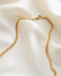 Long 21 Inches Vintage Curb Necklace 18K Gold