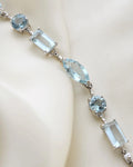 Outstanding Danish Estate Multi Cut Aquamarine Dream Bracelet 18K White Gold