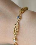 Sublime French Art Deco Sapphire Diamond Bracelet 18K Gold