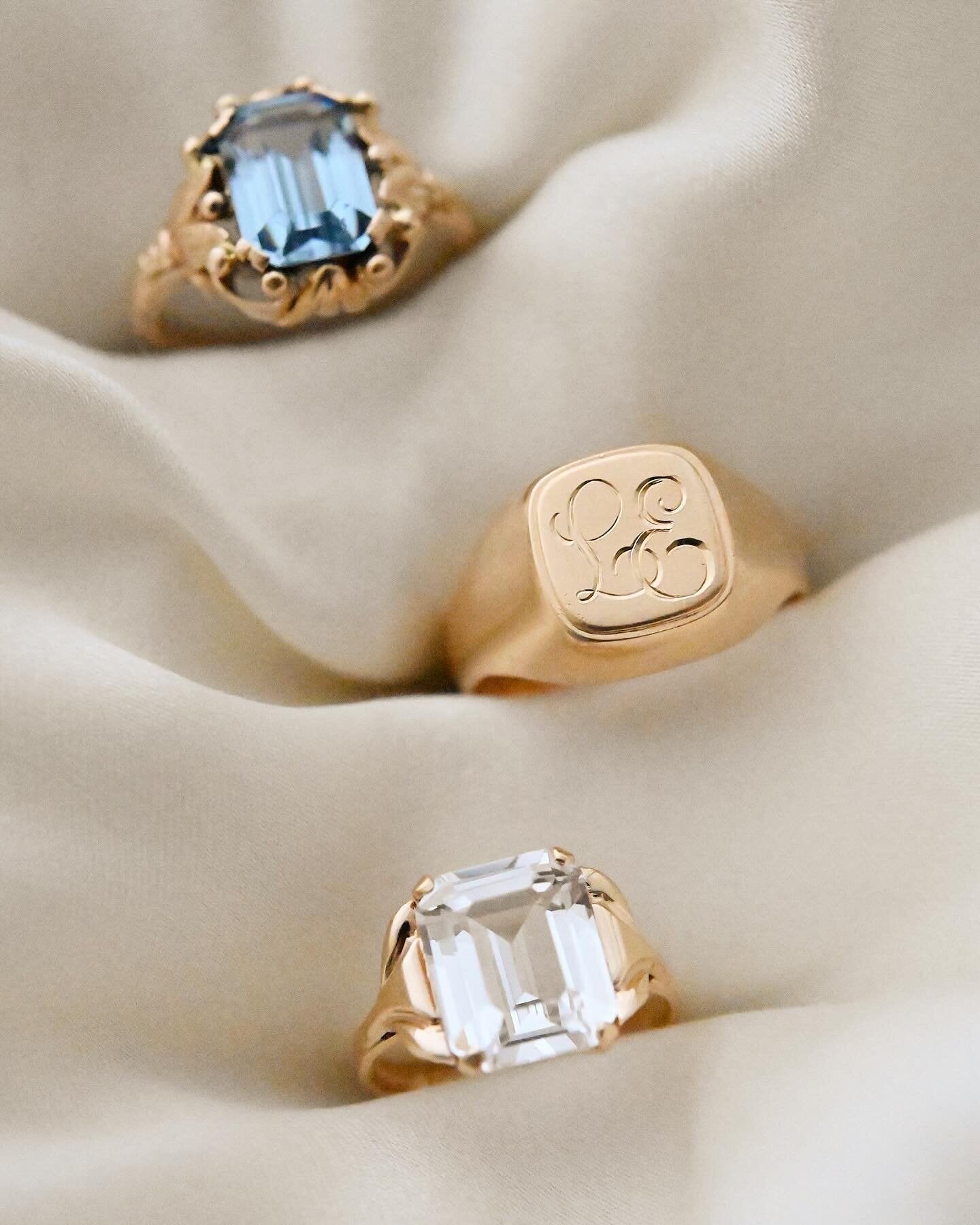 Pick Your Dream Ring 💙🤍💛 Swedish Vintage Rings 18K Gold Mid 1900s