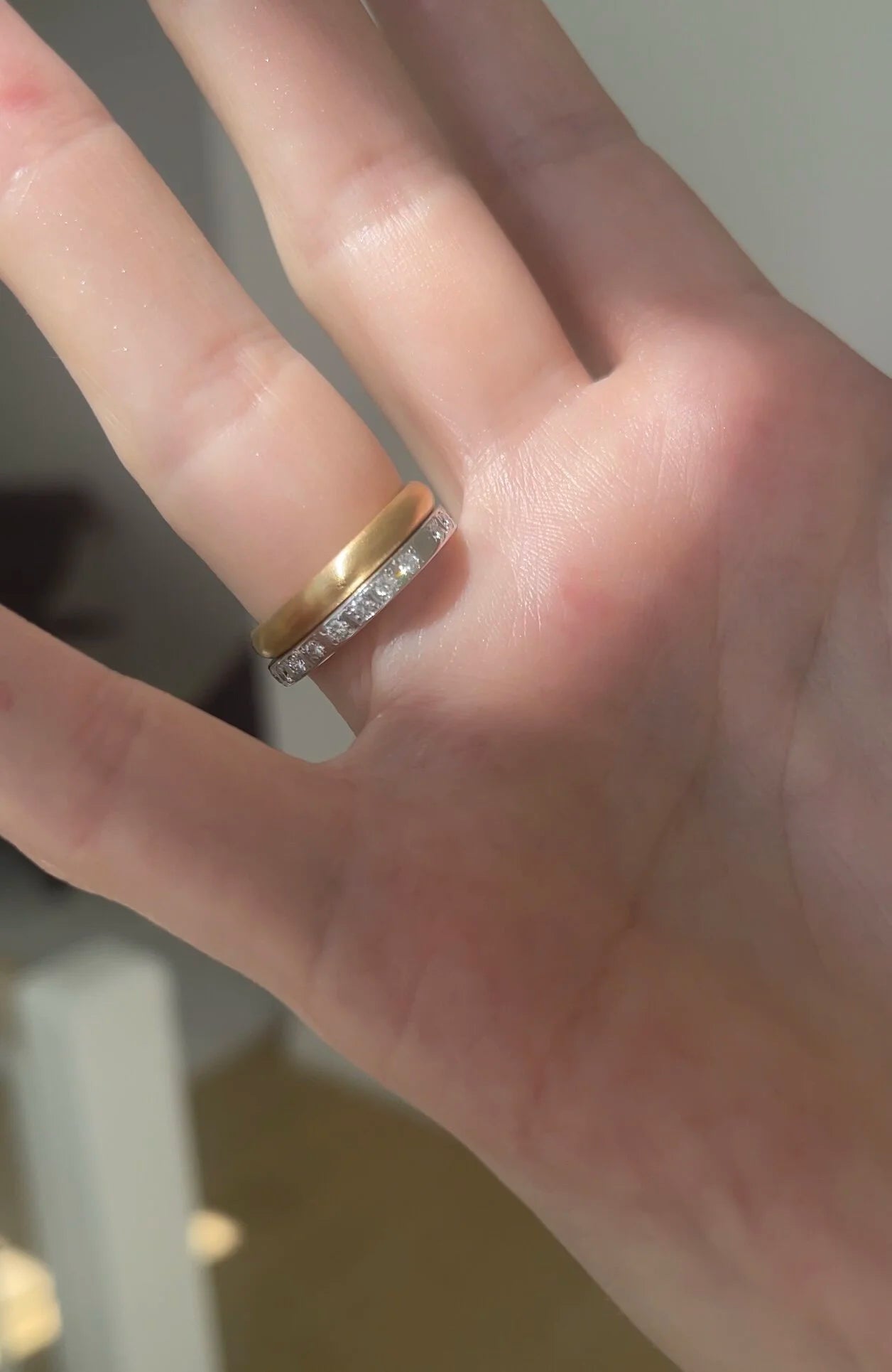 Gorgeous “ANNA” Luminous Antique Wedding Band 20K Gold 1927