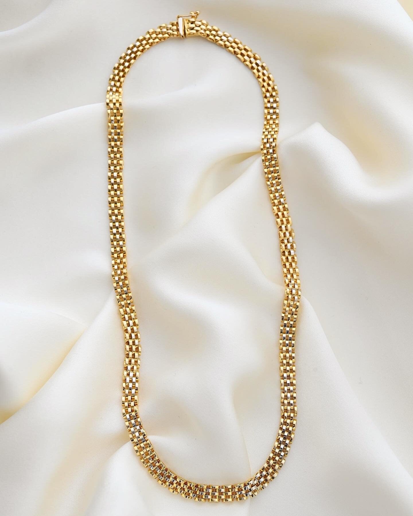 Danish Vintage Rolex Link Necklace 14K Gold 1980