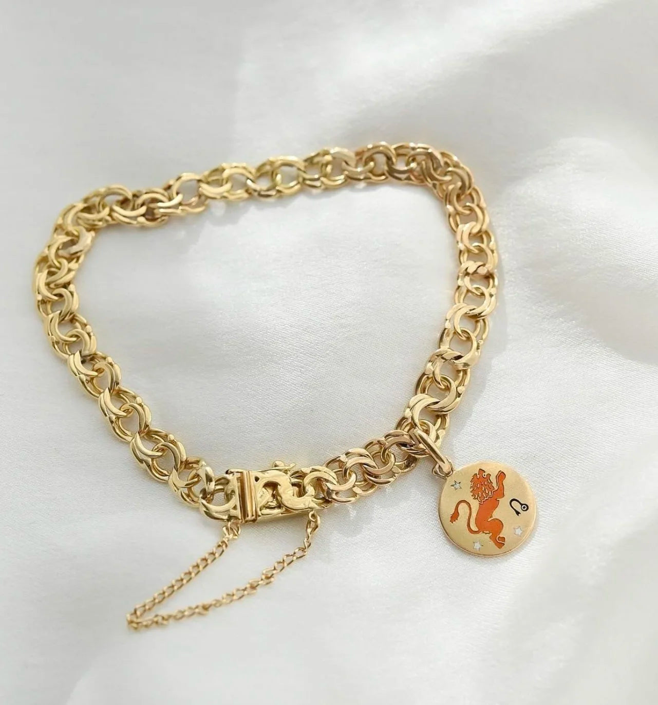 Magical Zodiac Charm Bismarck Bracelet 18K Gold 1944