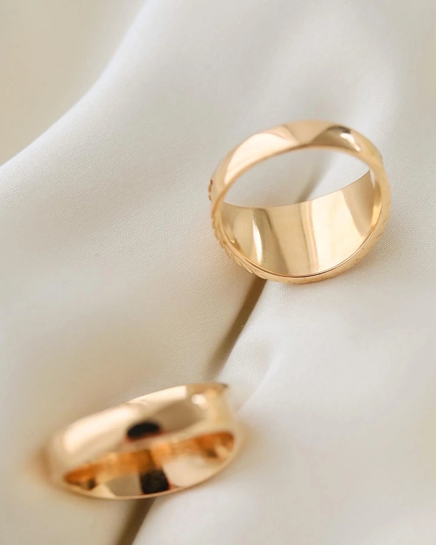 Swedish Vintage Cigarband Rings 18K Gold
