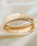 Antique Heavy Swedish Flower Dream Bangle 18K Gold Beg. 1900s