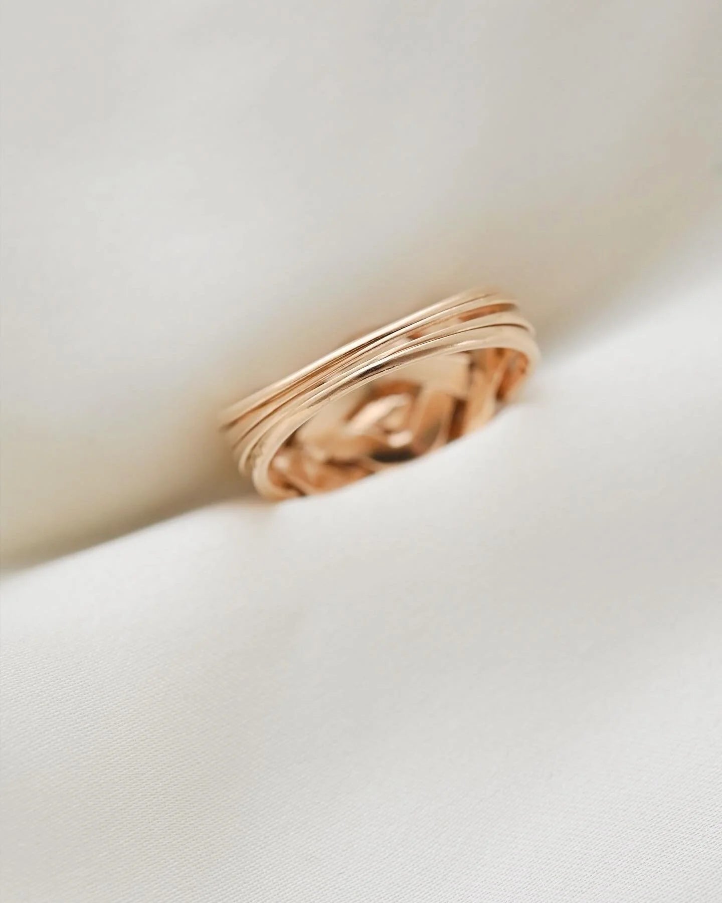 Rare Vintage Puzzle Ring Size 8 US 18K Rose Gold