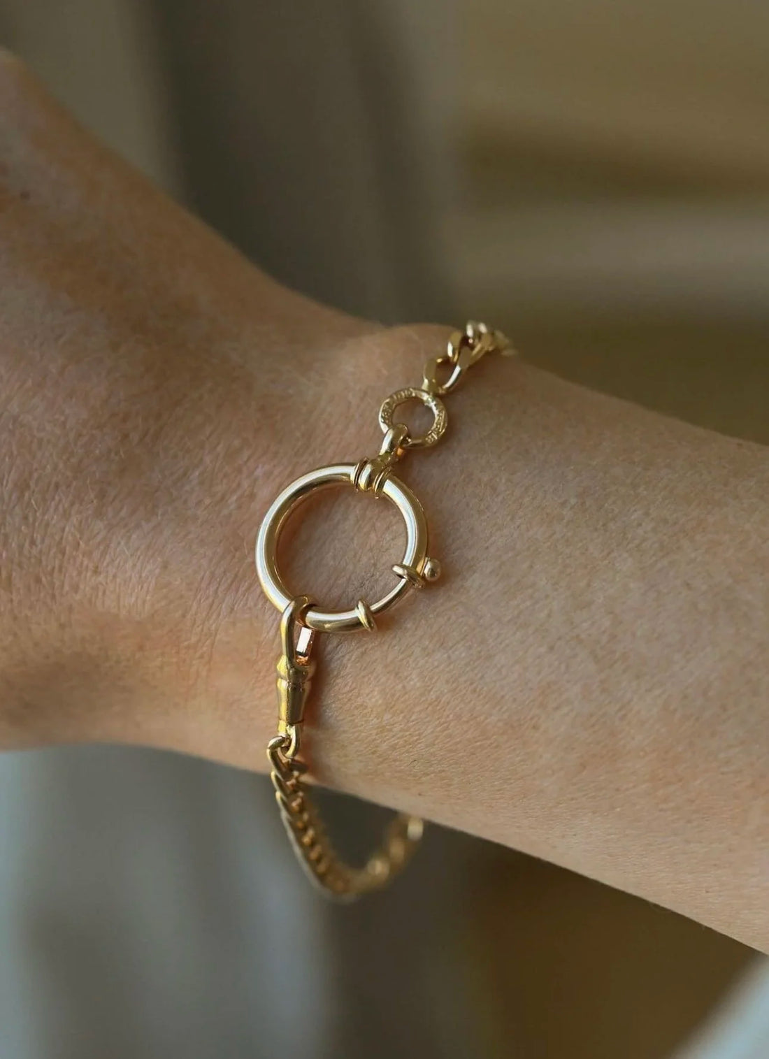 PERFECT Faceted Curb Link Watch Chain Bracelet 18K Gold Sweden