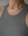 Extraordinary 59 Grams Sexy Flat Curb Link Necklace 14K Gold 1970