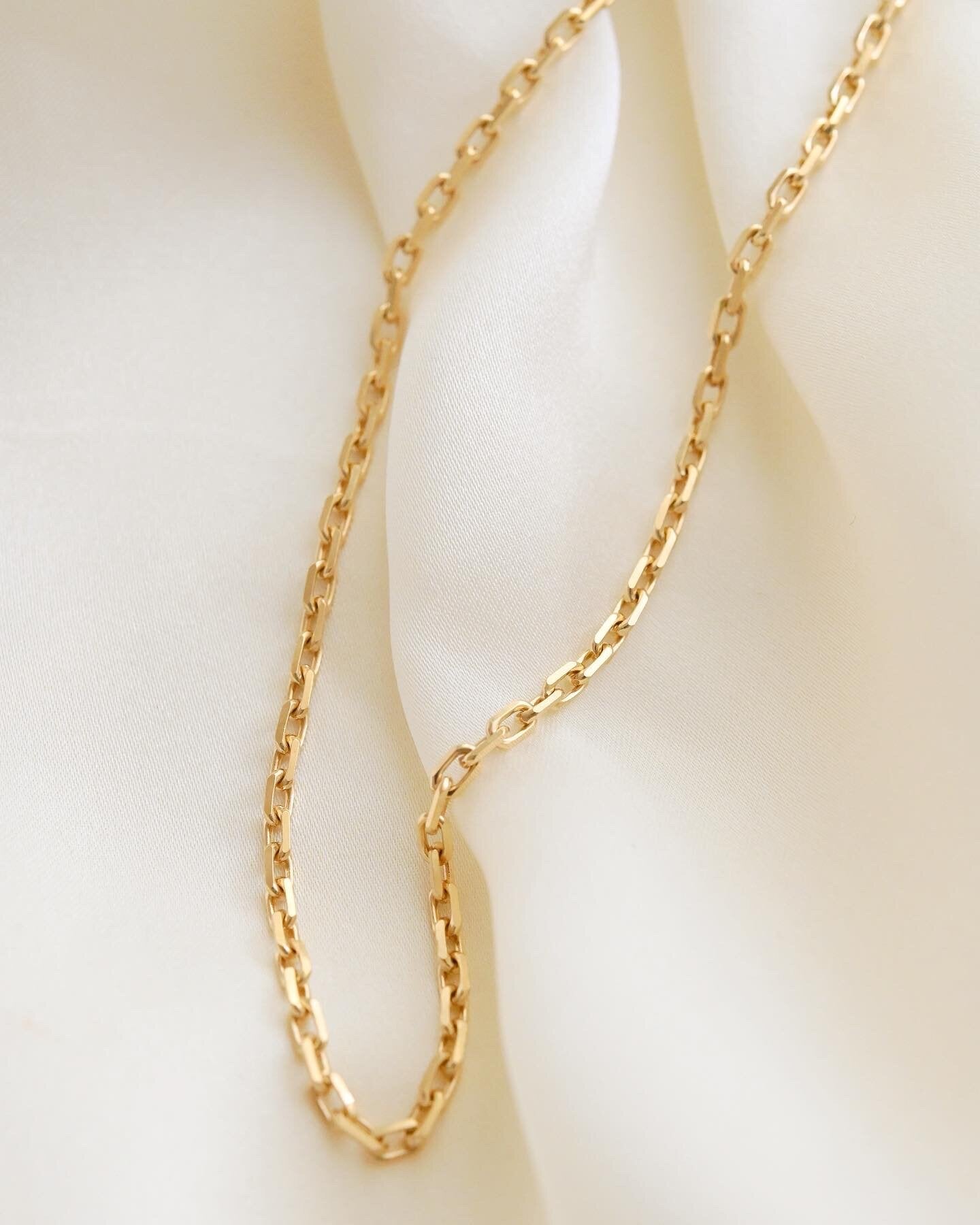 Number 1 Swedish 18 Inches Vintage Baby Biker Chain 18K Gold