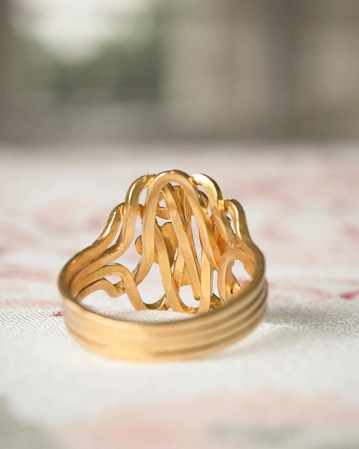Antique Rare Amazing Victorian Puzzle Ring 18K Gold