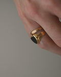 Perfect Antique Blood Stone Signet Coat of Arms Ring 18K Gold 1890s
