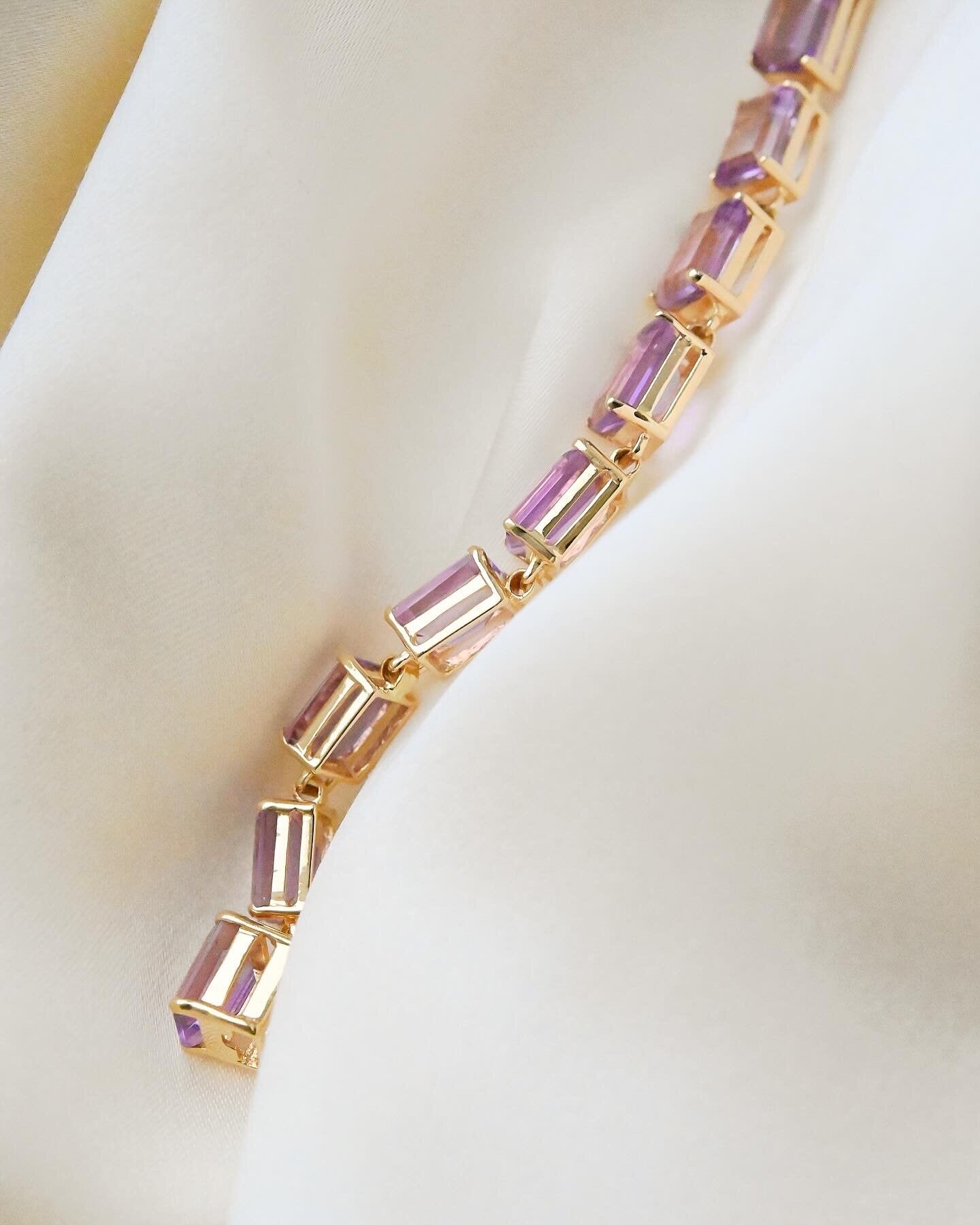 Insane Vintage Amethyst Bracelet 18K Gold