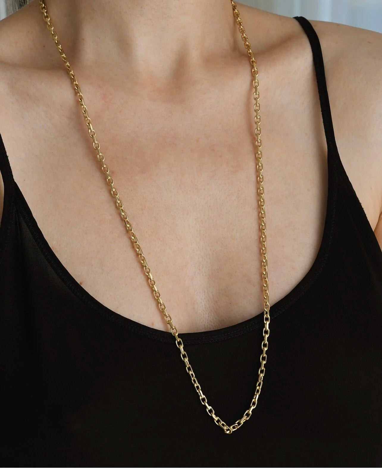Rare Ultra Long Anchor Chain 14K Gold