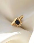Antique Swedish Carl Mattinsson Ring Old Cut Diamonds Sapphire 18K Gold 1919