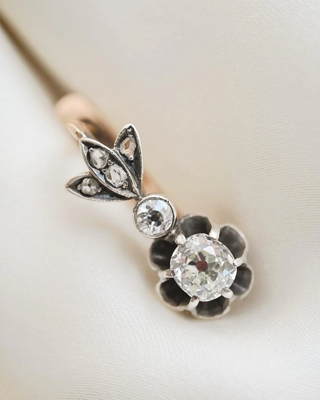 The Sweetest Antique Old Cut Diamond Earrings 18K Gold