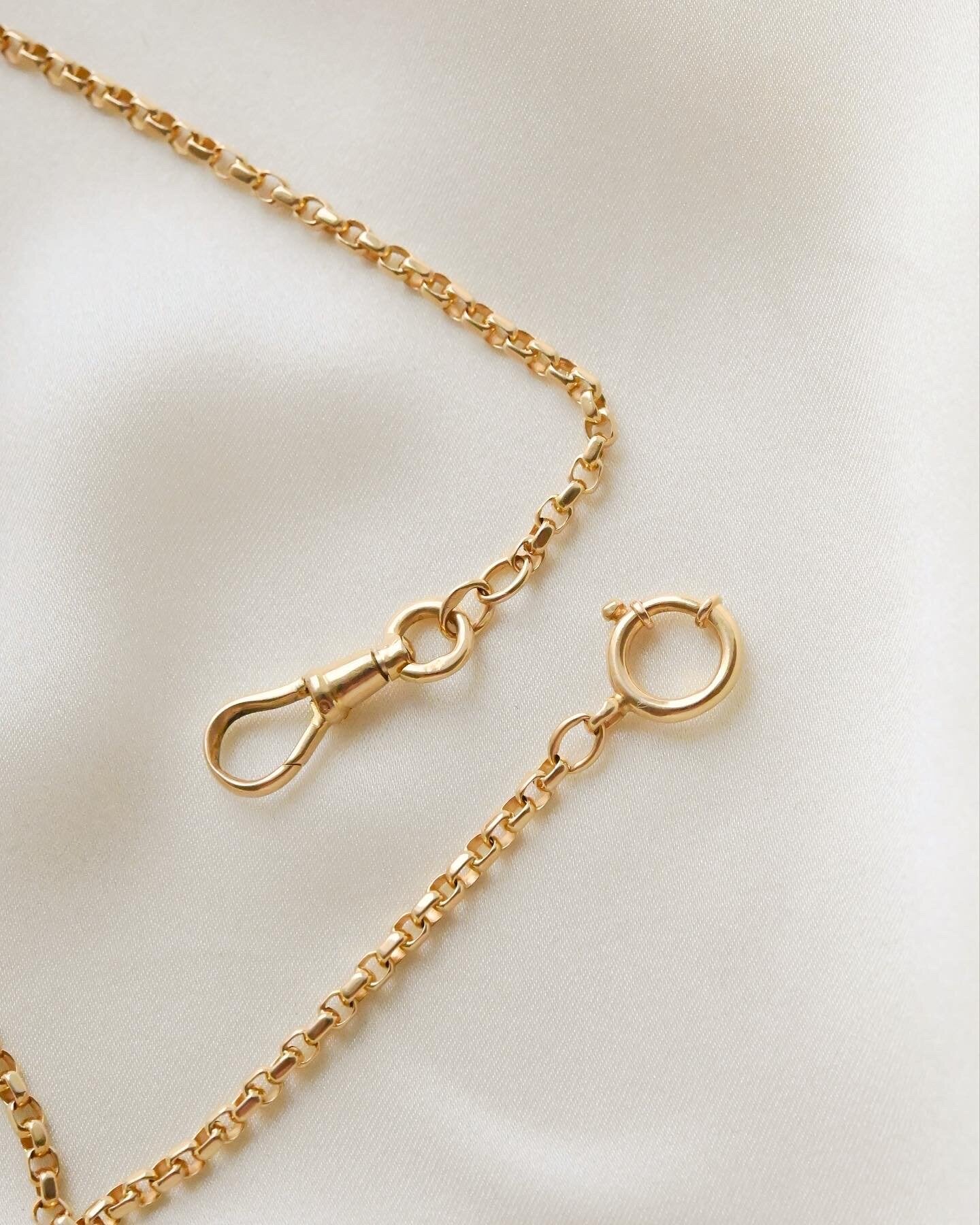 Rare Antique 18 Inches Watch Chain 18K Gold 1900s