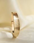 Sublime Danish Vintage Bangle w Flower Engravings 14K Gold 1960s