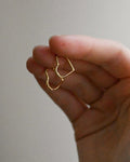 Heart Shaped Vintage Hoop Earrings 18K Gold 1970