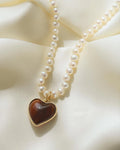 Sublime Banded Agate Heart Pendant 18K Gold