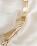 Danish Vintage Double Row Geneva Link Bracelet 14K Gold