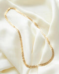 An Extraordinary Wide Flat Curb Link Chain 18K Gold 1970