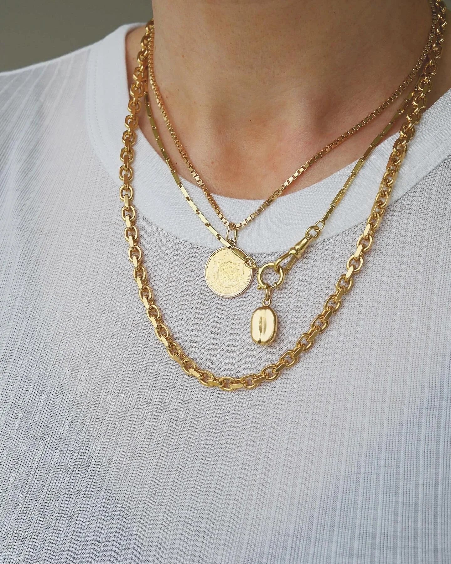 Rare Italian 57 Grams Anchor Link Necklace 20.25 Inches 18K Gold