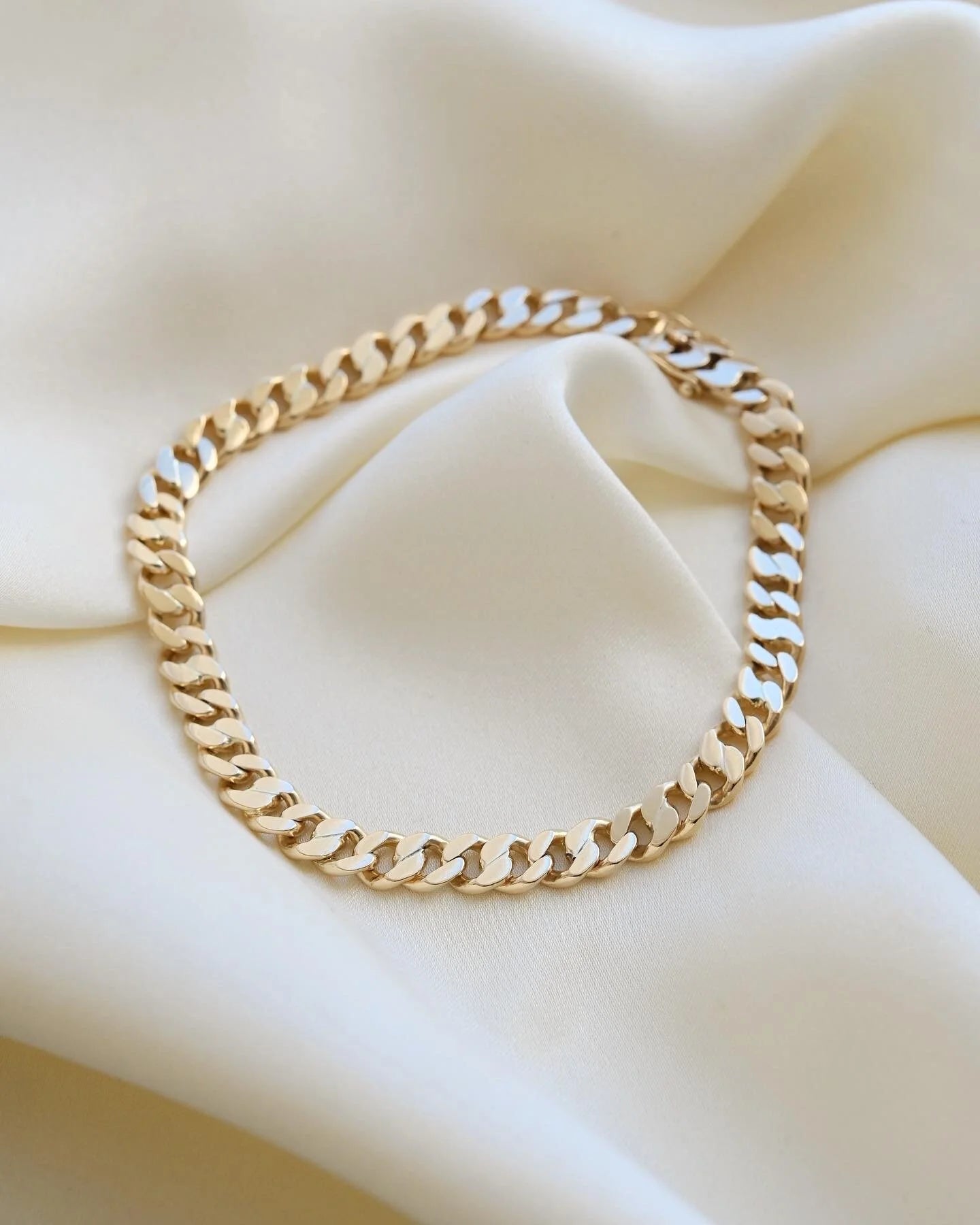 Fabulous Danish Vintage Curb Link Bracelet 14K Gold