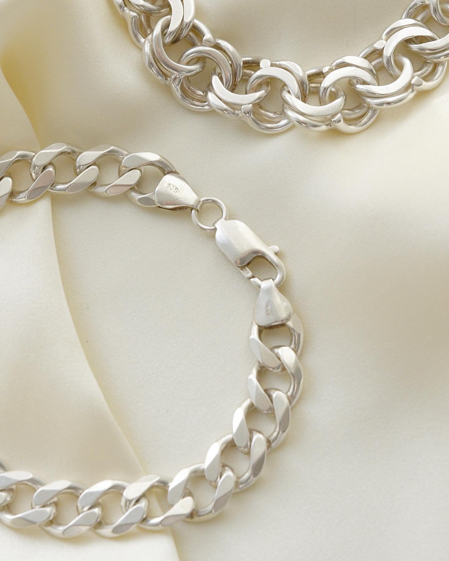 Vintage Silver Bracelet Bracelets Sold Separately Curb or Bismarck