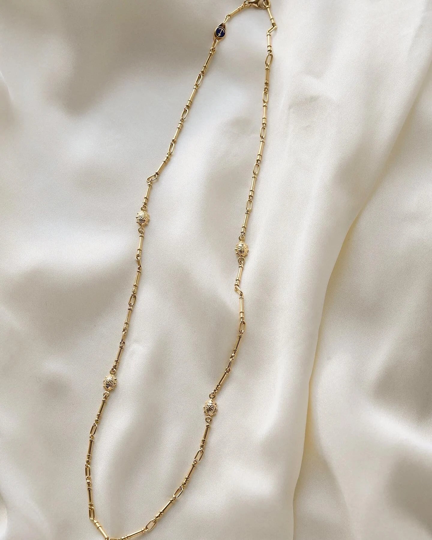 The Best Italian Vintage Ladybug Link Necklace 18K Gold