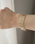 Sublime Danish Mid Century Vintage Geneva Variation Bracelet 14K Gold 1960s