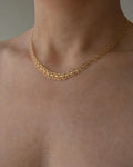 Beautiful Swedish Vintage X Link Necklace 18K Gold
